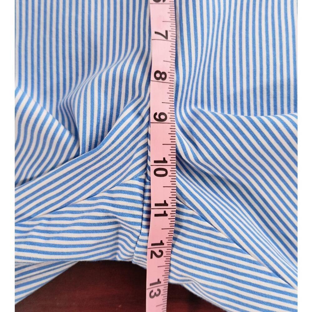 Crown & Ivy Ashley Bermuda Shorts 14 Blue White Stripe Pull On Stretch 10" - Picture 9 of 11